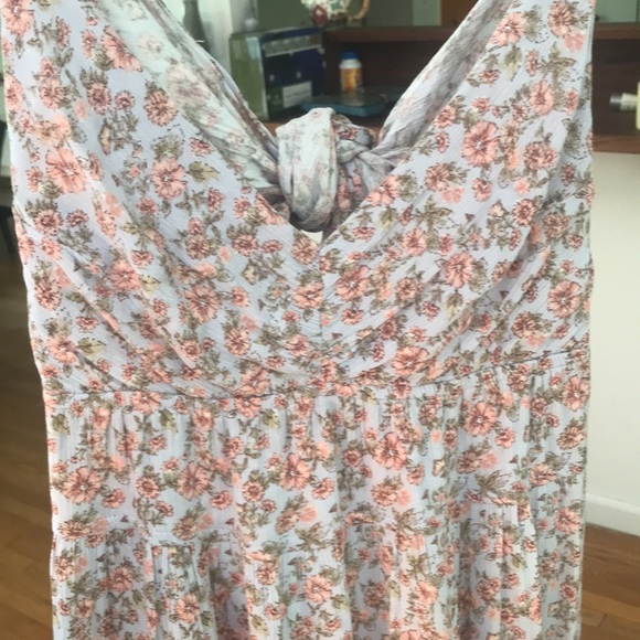 NWT Floral Tiered Backless Midi/Maxi Dress L boho summer floral romantic - Picture 6 of 11